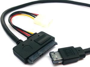 Power eSATA to 22pin 7+15p SATA Cable with IDE 4Pin 12V/5V Power Cable for 2.5" HDD 0.5m