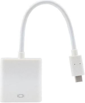 USB-C Type C USB 3.1 Male to VGA Female 1080P Monitor Projector Adapter Cable for Macbook & Laptop White