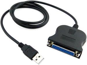 USB Male to DB25 25Pin Parallel Port Female Connecting Cable Adapter IEEE 1284 80cm for Printer