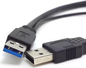 USB 3.0 A Male to USB 3.0 Micro-B Cable with Additional USB Power Cable for 2.5" Mobile HDD 50cm