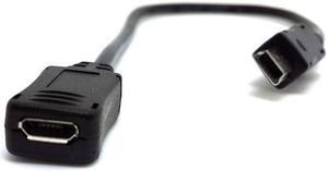 Mini USB Male to Micro USB Female Data Charger Converter Cable Black 25cm