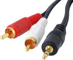 Audio Cable 3.5mm 1/8" Male Mini Plug 1 to 2 RCA Stereo Hook L/R for Computer Laptop Phone Speaker 1.5m 5ft
