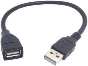 Flexible USB 2.0 Male to Female Data Extension Cable Metal Stand Holder Black 30cm