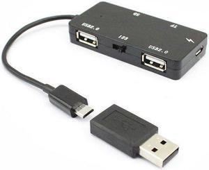 USB & Micro USB OTG HUB & TF/SD Card Reader With Charge Port for Tablet & Cell Phone & Win Mac