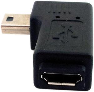 Micro USB Female to 90 Degree Left Angled Mini USB Male Data Sync Power Charge Adapter Converter