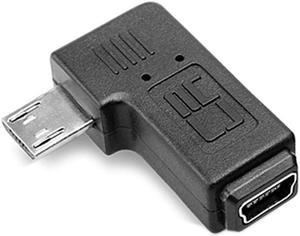 Mini USB Female to Left Angled 90 Degree Micro USB Male Data Power Adapter Converter