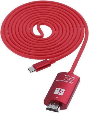 USB-C Type-C USB 3.1 to HDMI 4Kx2K Audio Video Adapter Converter Cable Red 2m/6.56ft