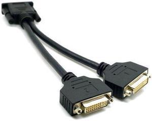 DMS-59 Male to Dual DVI 24+5 Female Splitter Extension Cable Black