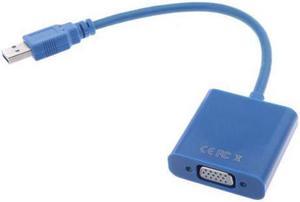 USB 3.0 Male to VGA Female Video Connector Converter Adapter Cable External Graphic Card Blue