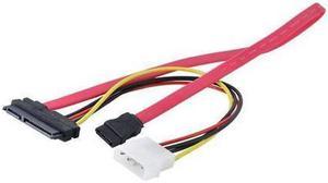 SATA 22P 7+15Pin Female to SATA 7Pin Female + IDE 4Pin Male Data & Power Connector Converter Splitter Cable