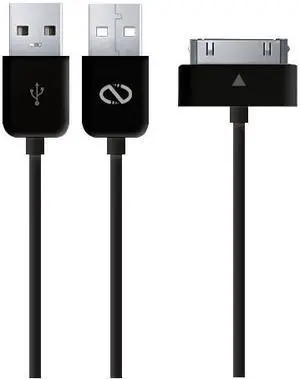 Naztech Charge and Sync USB Cable for Apple iPod, iPhone, and iPad - Retail Packaging - Black