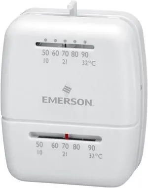 EMERSON 1C21-101 Mechanical Cool Only Thermostat , 0 H 1 C, Hardwired , 24VAC