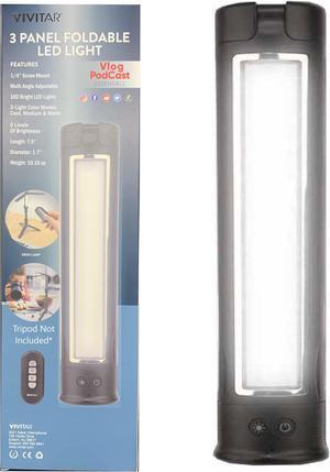 Vivitar 3 Panel Foldable LED Light Vlog Podcast Stream Essentials VIVTR3PL