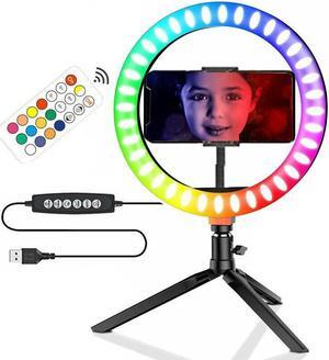 Vivitar Vlog Essentials 10 Inch Full Color RGB LED Ring Light 360° Rotation with Phone Cradle Remote and Tripod
