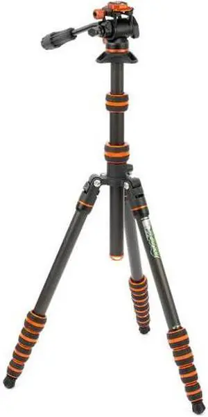3 Legged Thing Brian Carbon Fiber Video Travel Tripod Kit Black/Orange BRIANVIDEOLAVA2.0
