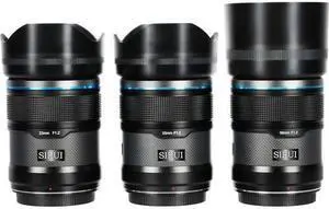 Sirui Sniper f/1.2 Autofocus 3-Lens Set 23mm 33mm 56mm (Sony E, Black) AS-3S-EB