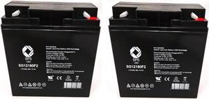 SPS Brand 12V 18 Ah terminal F2 Replacement Battery  for Duracell SLAA12-18F2 (2 pack)