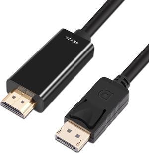 DisplayPort to HDMI Cable 6ft(2m),DP to HDMI cable 4k,1080P Adapter Converter-black (6ft)