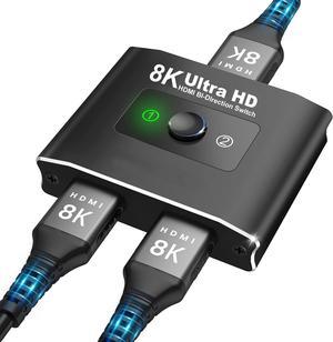 8K@60hz Switcher HDMI 2.1 2 In 1 Out 4K@120Hz 3x1 HDMI Switch 2x1 Switch