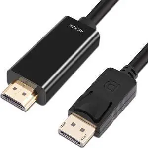 4K DP to HDMI Cable 3ft Uni-Directional cable adapter, support 4K@30Hz, 2K@60Hz, 1080P Full HD Compatible with Dell Monitor, Projector 3ft