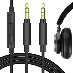 Geekria QuickFit Audio Cable with Mic Compatible with B&O HX, H9i, H8i, H9 3rd Gen, H8, H4, B&W PX, PX7 Cable, 3.5mm Aux Replacement Stereo Cord with Inline Microphone (4 ft/1.2 m)