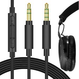 Geekria QuickFit Audio Cable with Mic Compatible with V-MODA Crossfade LP, Crossfade 2, M & D MG20 Cable, 3.5mm Aux Replacement Stereo Cord with Inline Microphone and Volume Control (4 ft/1.2 m)