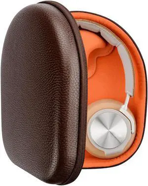 Geekria Shield Headphones Case Compatible with Bang & Olufsen Beoplay H9i, H95, H9, H8, H6, H4, H2 Case, Replacement Hard Shell Travel Carrying Bag with Cable Storage (Dark Brown)