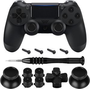 Geekria Replacement Joystick Repair Kit Metal Buttons for DualShock 4 Controller Repair Kits with Tool for Playstation 5 Playstation 4 PS4 Slim PS4 Pro CUHZCT2 Controller Black