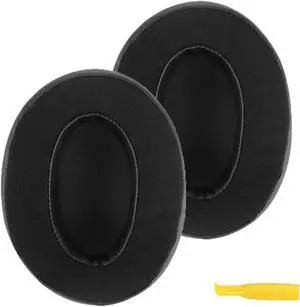 Geekria Comfort Hybrid Velour Replacement Ear Pads for Arctis HyperX Skullcandy Sony SteelSeries Turtle Beach and Other Large or Mid-Sized Over-Ear Headphones, Replacement Ear Cushion (Black)