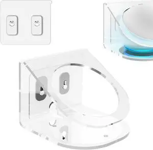 Geekria Acrylic Wall Mount Compatible with Echo Dot (4th Gen) with an LED Clock and Alexa, All-New 2021 Echo Dot 4th Gen Smart Speaker, Speaker Stand Stable Guard Holder (Clear)