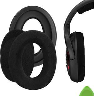 Geekria Comfort Velour Replacement Ear Pads for Sennheiser GAME ONE, PC360, PC363D, PC373D Headphones Ear Cushions, Headset Earpads, Ear Cups Repair Parts (Black)