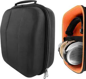 Geekria Shield Case for Large Sized Over-Ear Headphones, Replacement Protective Hard Shell Travel Carrying Bag with Cable Storage, Compatible with Sennheiser HD800S, Beyerdynamic (Black)