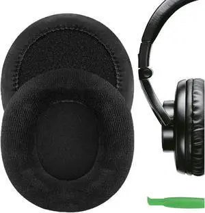 Geekria Comfort Velour Replacement Ear Pads for Shure Hpaec240, Hpaec440, Hpaec840, Hpaec940, Srh840 Srh440, Srh940 Headphones Ear Cushions, Headset Earpads, Ear Cups Repair Parts (Black)