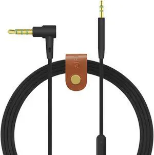 Geekria QuickFit Audio Cable with Mic Compatible with Bose QC45, QC35, QC25 Cable, 2.5mm Aux Replacement Stereo Cord with Inline Microphone and Volume Control (4 ft/1.2 m)