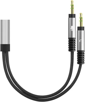 Geekria Headset Y Splitter Adapter, Headphones Splitter Cable for PC Computer, NoteBook and Old Version Laptop with Microphone and Audio Jack ( 2 x 3.5mm Male to 1 x 3.5mm Female) Geekria Headset Y Splitter Adapter, Headphones Splitter Cable for PC Computer, NoteBook and Old Version Laptop with Microphone and Audio Jack ( 2 x 3.5mm Male to 1 x 3.5mm Female)