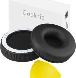 Geekria QuickFit Protein Leather Replacement Ear Pads for SONY MDR-XB450, XB450AP, XB550AP, XB650BT WH-XB700 Headphones Earpads, Headset Ear Cushion Repair Parts (Black)