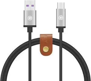 Geekria 100W/5A USB to USB-C Fast Charging Cable Compatible with HUAWEI Mate 40, Mate 30, Mate 40 Pro, Mate 30 Pro, P50, P40, Sound Joy Charging Cord USB-C Charger Cable (4FT Black)