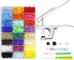 Professional Fastener Snap Pliers & 360pcs T5 Snap Poppers Plastic Buttons Kit