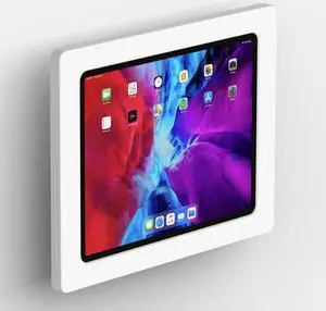 VidaMount White Exposed Rear Camera Enclosure and Tilting VESA Slim Wall Mount [Bundle] compatible with iPad Pro 12.9" (4th Gen)