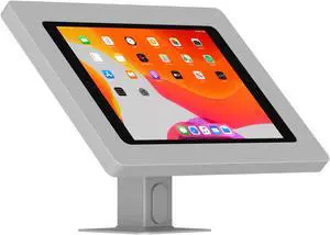 VidaMount Light Grey Exposed Rear Camera Enclosure and Rotating & Tilting Desk/Table Mount [Bundle] compatible with iPad 10.2" (7th, 8th & 9th Gen)