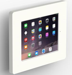 VidaMount White Home Button Covered Enclosure and Tilting VESA Slim Wall Mount [Bundle] compatible with iPad 2/3/4