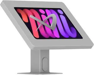 VidaMount Light Grey Exposed Rear Camera Enclosure and Rotating & Tilting Desk/Table Mount [Bundle] compatible with iPad Mini (6th Gen)
