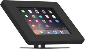 VidaMount Black Covered Home Button Enclosure and Adjustable Tilt and Swivel Desk / Table Mount [Bundle] compatible with iPad Mini 1/2/3