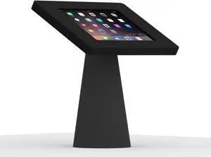 VidaMount Black Covered Home Button Enclosure and Fixed Surface Lite Desk / Table Mount [Bundle] compatible with iPad Mini 1/2/3