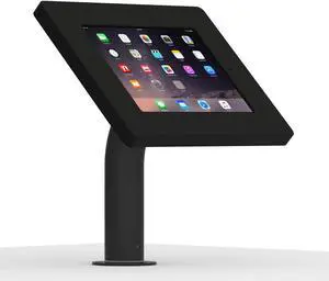VidaMount Black Covered Home Button Enclosure and Fixed Surface Wall/Table Mount [Bundle] compatible with iPad 2/3/4
