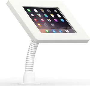 VidaMount White Home Button Covered Enclosure and Flexible Desk/Wall Surface Mount [Bundle] compatible with iPad Mini 1/2/3
