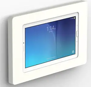 VidaMount White Enclosure and Fixed VESA Slim Wall Mount [Bundle] compatible with Samsung Galaxy Tab E 9.6