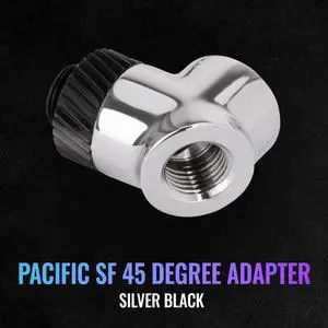 Thermaltake Pacific SF 45 Degree Adapter Silver Black/DIY LCS/Fittings CL-W397-CU00SL-A
