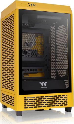Thermaltake Tower 200 Mini-ITX Computer Case; 2x140mm Pre-Installed CT140 Fans; Supports GPU Length Up to 380mm; CA-1X9-00S4WN-00; Bumblebee; 3 Year Warranty