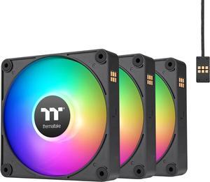Thermaltake CT120 EX ARGB Reverse PC Cooling Fan (3-Fan Pack), Magnetic Connection, 5V Motherboard Sync, 16.8 Million Colors 9 Addressable LEDs, 120 mm Case/Radiator Fan, CL-F192-PL12SW-A